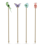 Swarovski Crystal Jungle Beats Cocktail Stirrers Andoki Set of 4